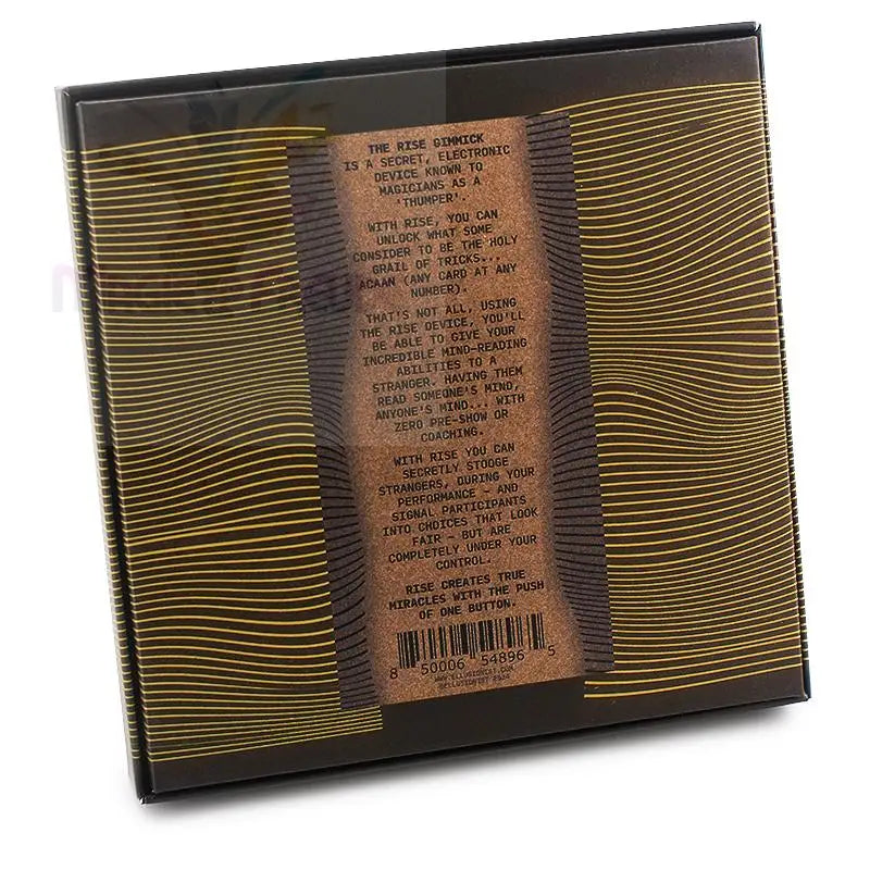 Eine schwarz-goldene rechteckige Schachtel für ein Zaubertrickgerät.