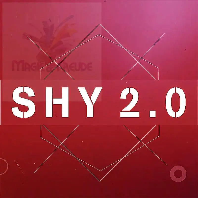 Ein rotes Quadrat mit dem Text ’SHY 2.0’’ in weißer, schablonenartiger Schrift.