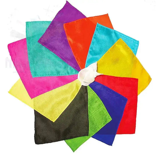 Silk Squares - 15 cm (6 inches) - Set of 12 Silks - Assorted dozen by Difatta