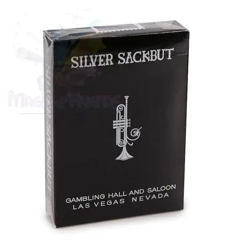 Silver Sackbut Playing Cards - Black by Difatta