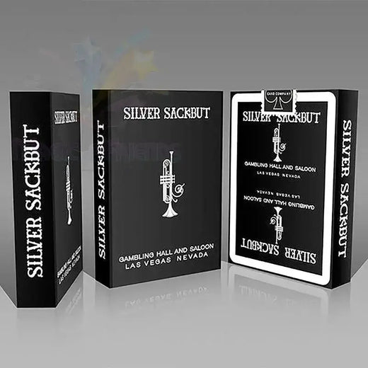 Silver Sackbut Playing Cards - Black by Difatta