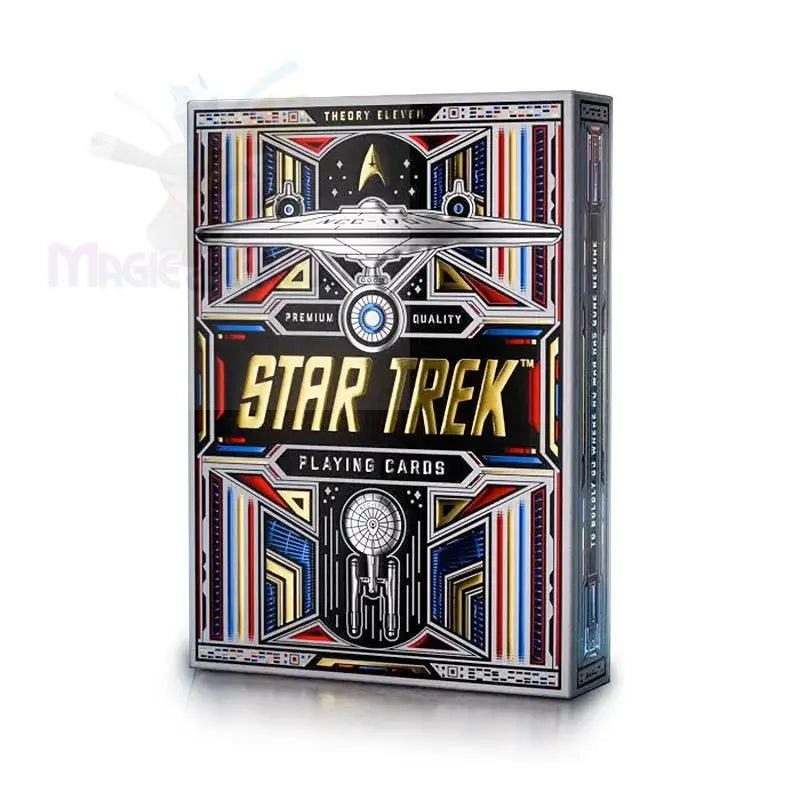 Ein Spiel mit Spielkarten zum Thema Star Trek in einer aufwendig gestalteten Tuck-Box.