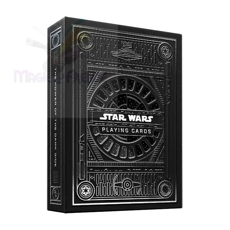 Star Wars Spielkarten in einer schwarzen, geprägten Tuck-Box.
