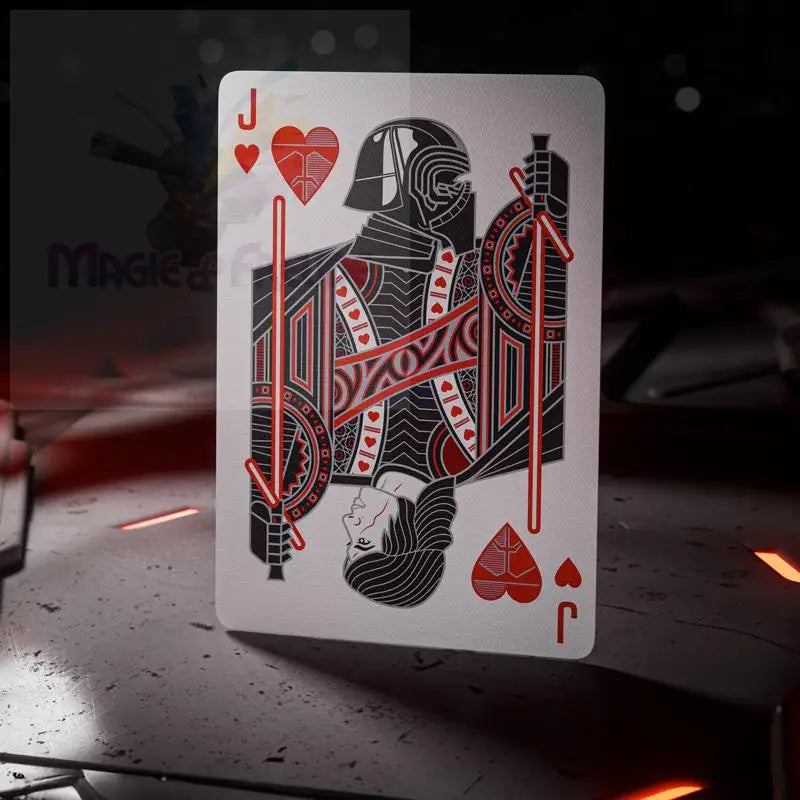 Eine Spielkarte mit dem Design einer Star Wars-Figur.