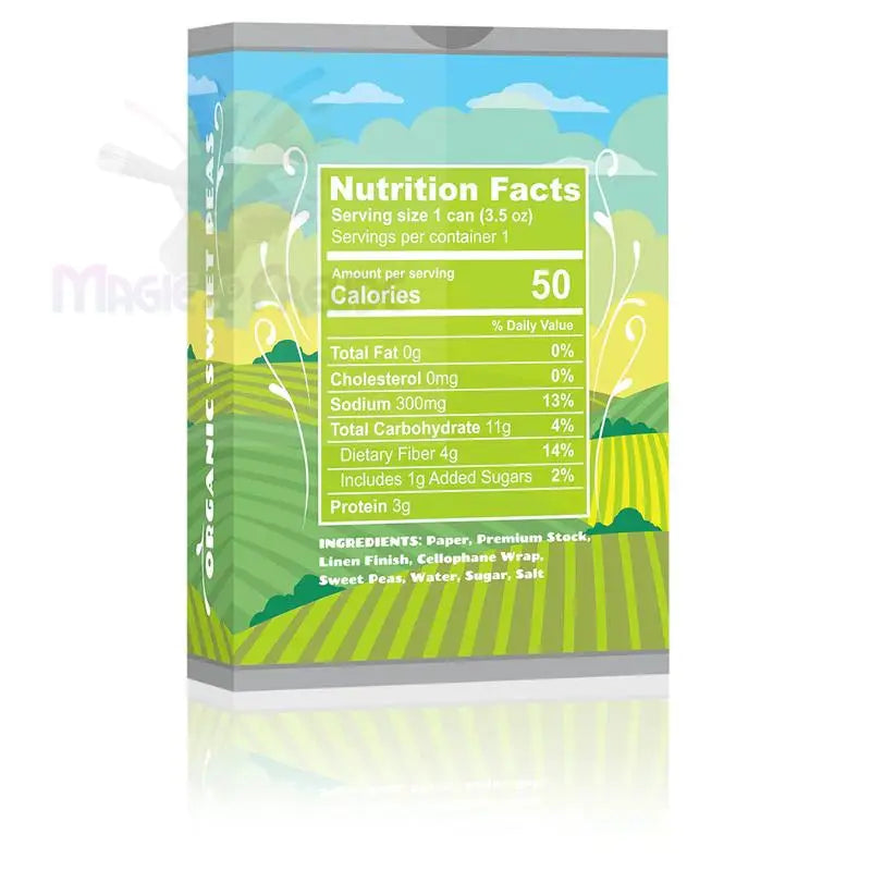 Eine Dose Bio-Süßerbsen.