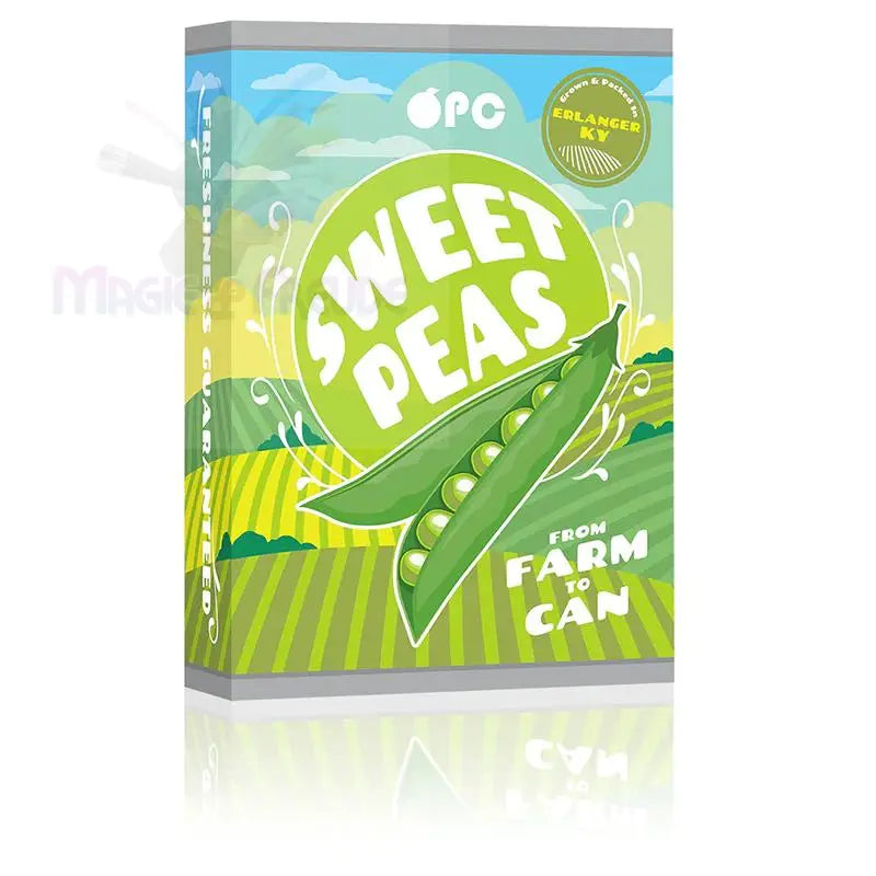 Eine bunte Dose süßer Erbsen.