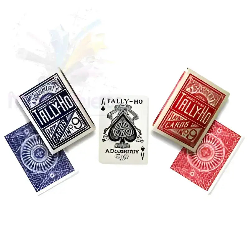 Tally-Ho Circle Back Spielkarten rot und blau, Zauberkarten, Kartenspiele, As Pik vorne