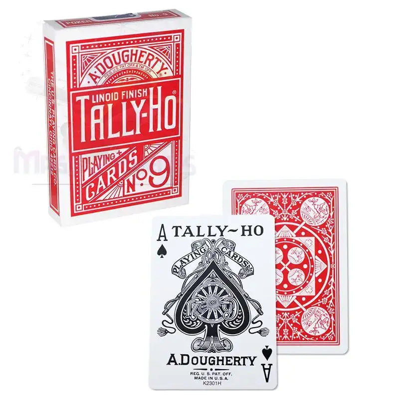 Tally-Ho Fan Back Spielkarten rot, Kartenspiel mit Pik Ass und Rückseite, Zaubertricks