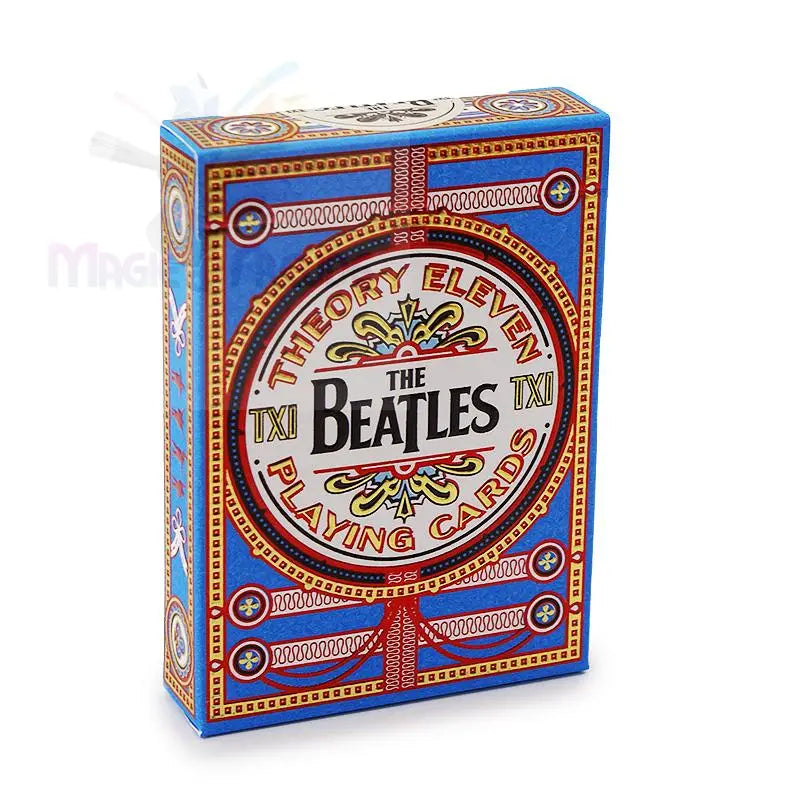 Ein blaues Spiel mit Theory Eleven The Beatles Spielkarten.