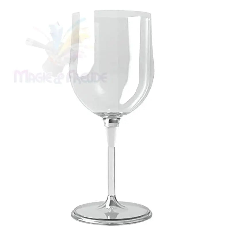 Klares Weinglas aus Kunststoff mit abnehmbarem Stiel.