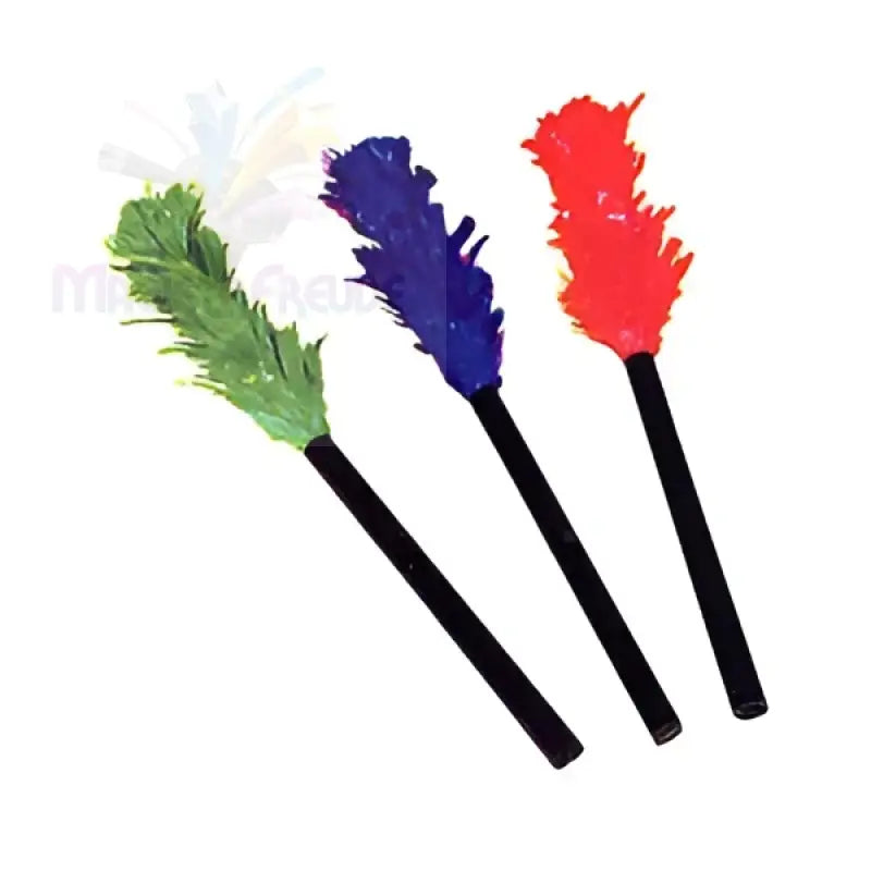 Drei bunte Staubwedel.