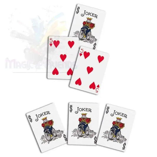 Zaubertrick-Spielkarten mit Jokern und Herz-Fünfer für Magie und Kartentricks