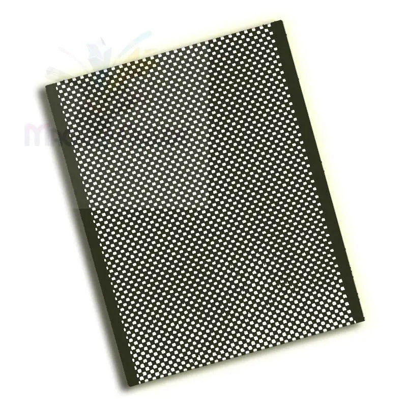 Schwarzes Notizbuch mit weißem Tupfenmuster.