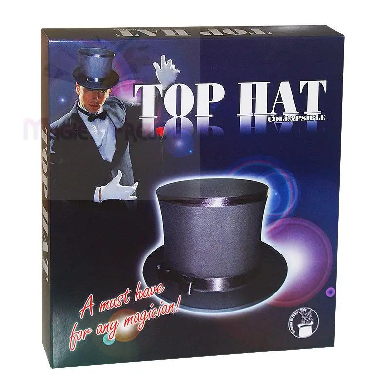 Ein zusammenklappbarer schwarzer Zylinder für Magier.